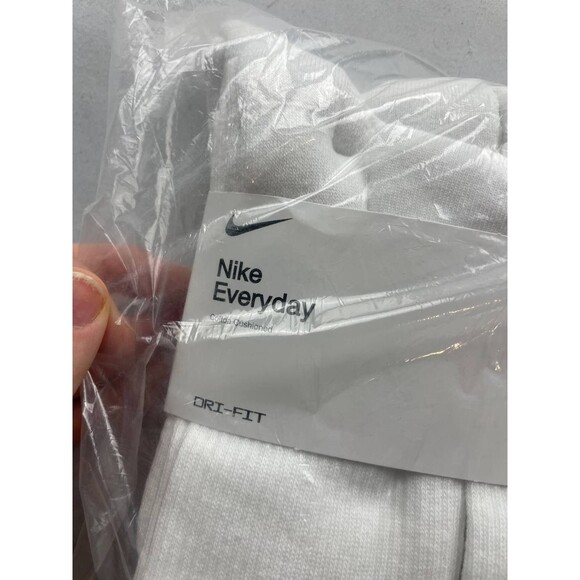 Nike Everyday Cotton Cushioned DRI-FIT Crew Socks - White, US Size 6-9 Pack of 6 - Picture 2 of 4